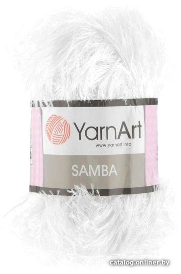 

Пряжа для вязания Yarnart Samba 100% полиэстер 501 100 г (150 м, белый)