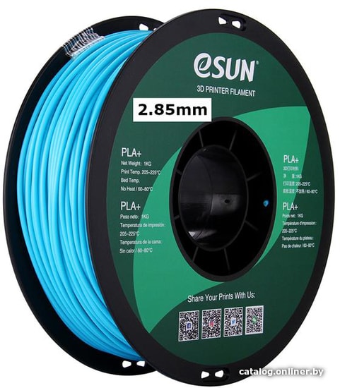 

Пластик eSUN PLA+ 2.85 мм 1000 г (голубой)