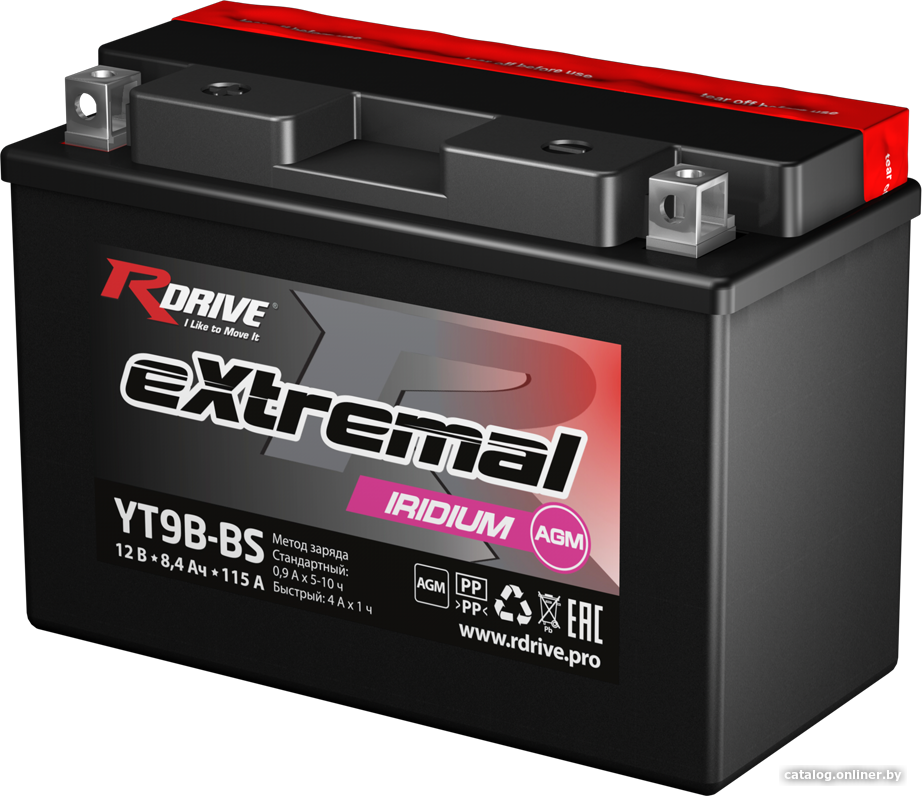 

Мотоциклетный аккумулятор RDrive eXtremal Iridium YT9B-BS (8.4 А·ч)