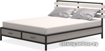 

Кровать Millwood Neo Loft КМ-1.6 Ш (дуб белый/металл черный)