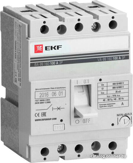 

Выключатель автоматический EKF PROxima ВА-99 16063А 3P 35кА mccb99-160-63
