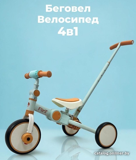 

Беговел-велосипед Bubago Flint BG-FP-109-5 с ручкой (песочный/голубой)