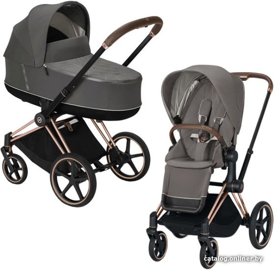 

Универсальная коляска Cybex Priam 2020 (soho grey, рама розовое золото)