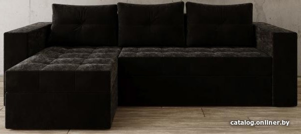 

Угловой диван Craftmebel Константин угловой (правый, боннель, вельвет, черный)
