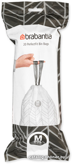 

Пакеты для мусора Brabantia PerfectFit M 60 л 100338 (20 шт, белый)