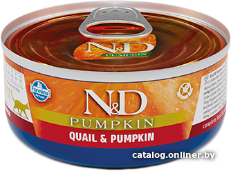 

Консервированный корм для кошек Farmina N&D Pumpkin Quail & Pumpkin (с перепелкой и тыквой) 70 г