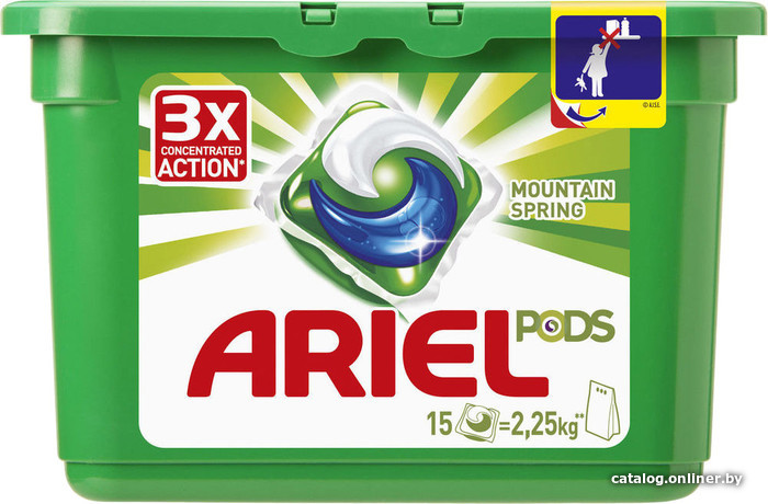 

Капсулы для стирки Ariel Все в 1 Горный родник (15 шт)
