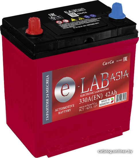

Автомобильный аккумулятор E-Lab Asia 42 JR (42 А·ч)