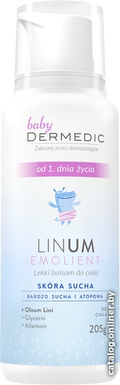 

Бальзам для тела детский Dermedic Emolient Linum Baby легкий 205 г