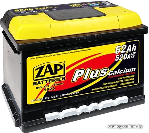 

Автомобильный аккумулятор ZAP Plus 562 58 (62 А·ч)