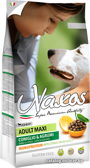 

Сухой корм для собак Naxos Adult Maxi Rabbit and Citrus 15 кг