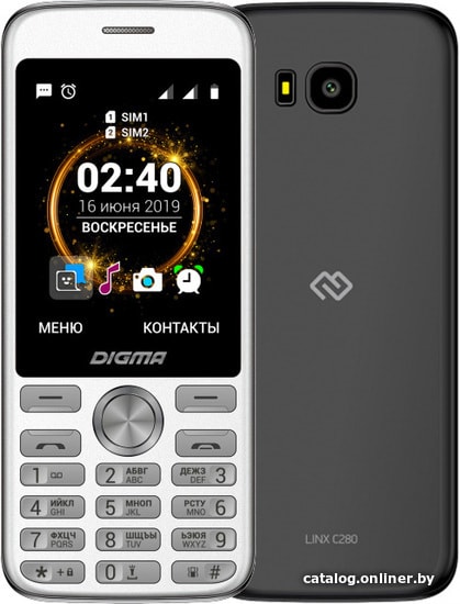 

Кнопочный телефон Digma Linx C280 (черный)