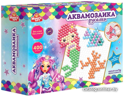 

Набор для создания поделок/игрушек MultiArt Аквамозаика Русалочка ABMA400-9
