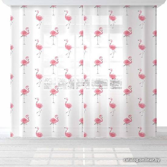 

Комплект гардин Этель Happy Flamingo 5525145 1.45x2.6 м (белый/розовый, 2 шт)