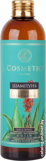 

Шампунь L'Cosmetics Блеск волос алоэ и витамины 250 мл