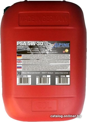 

Моторное масло Alpine PSA 5W-30 20л