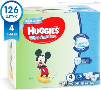 

Подгузники Huggies Ultra Comfort 4 для мальчиков (126 шт)