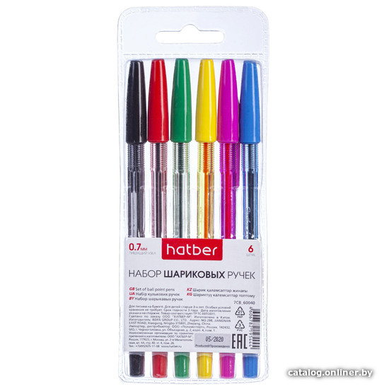 

Набор шариковых ручек Hatber 7CB_60040 (6 шт)
