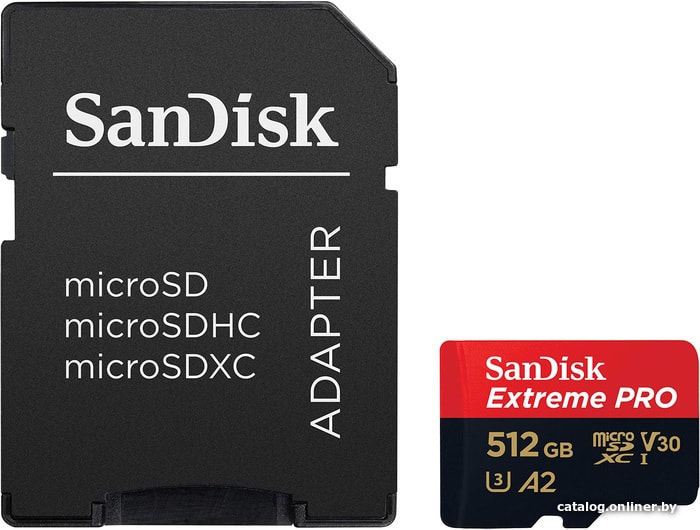 

Карта памяти SanDisk Extreme PRO SDSQXCZ-512G-GN6MA microSDXC 512GB (с адаптером)