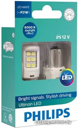 

Светодиодная лампа Philips P21W Ultinon LED 2шт