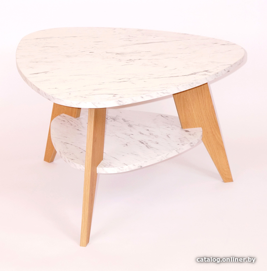 

Журнальный столик Modena Ludwig треугольный SLD/3/D/700 (ДСП/мрамор/ноги дуб)