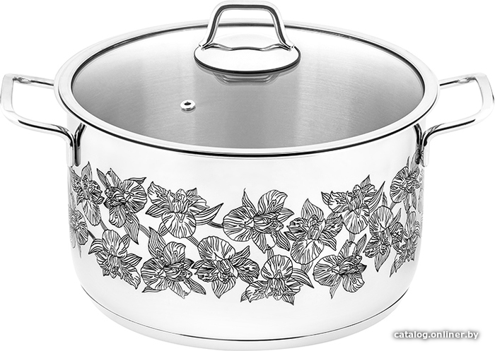 

Кастрюля Elan Gallery Гармония вкуса Серебро Ирисы 120870