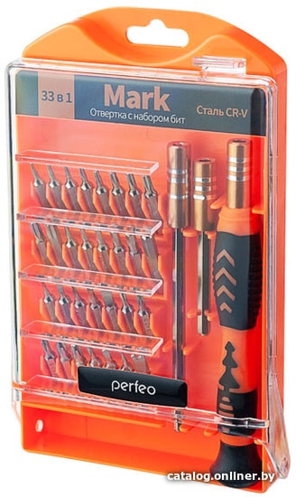 

Отвертка с набором Perfeo PF_A4872 (33 предмета)