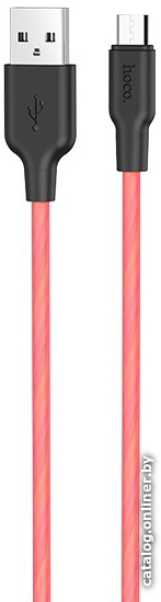 

Кабель Hoco X21 Plus fluorescent USB Type-A - MicroUSB (1 м, красный)