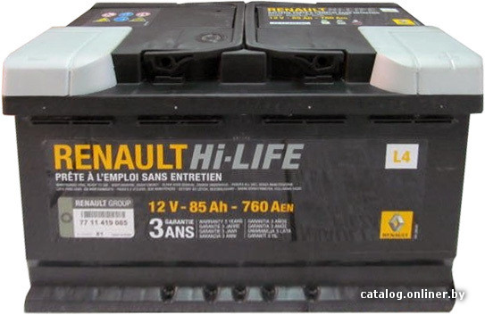 

Автомобильный аккумулятор Renault Hi-LIFE (85 А·ч) [7711419085]