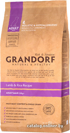 

Сухой корм для собак Grandorf Lamb & Rice Maxi 12 кг