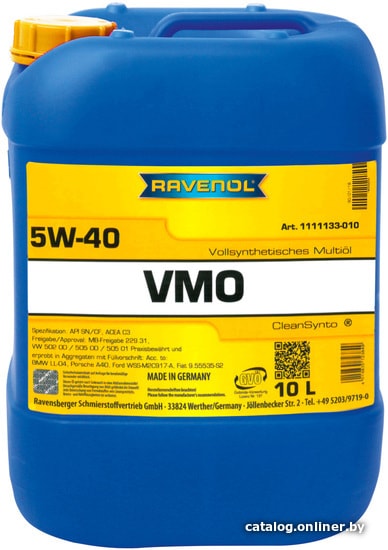 

Моторное масло Ravenol VMO 5W-40 10л