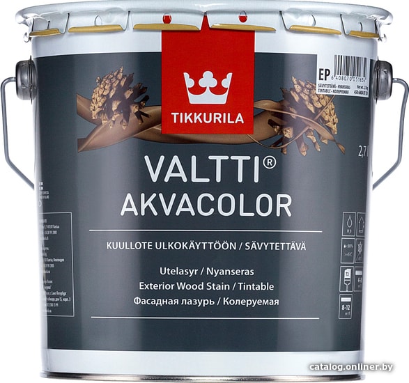 

Лазурь Tikkurila Valtti Akvacolor 2.7 л (базис EC)