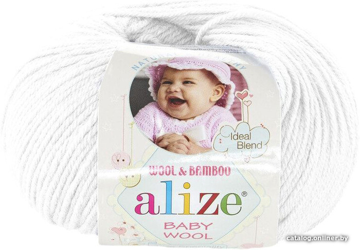 

Пряжа для вязания Alize Baby wool 55 (175 м, белый)