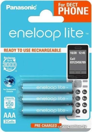 

Аккумулятор Panasonic Eneloop AAA 550mAh 3 шт. BK-4LCCE/3DE