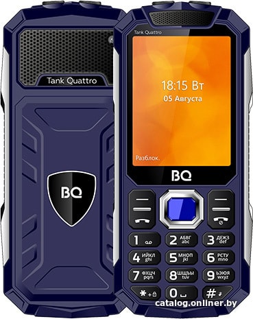 

Кнопочный телефон BQ-Mobile BQ-2819 Tank Quattro (синий)