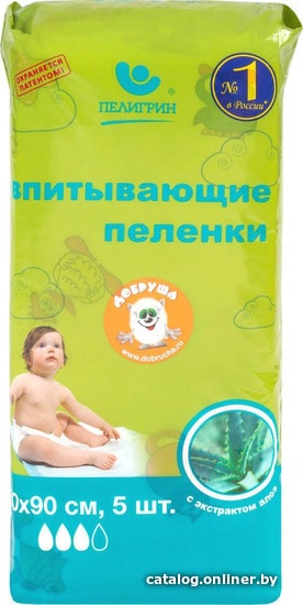 

Набор одноразовых пеленок Пелигрин Алоэ 60х90 (5 шт)