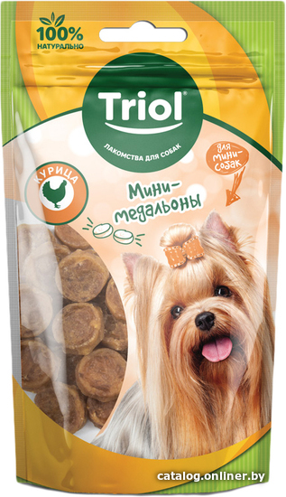

Лакомство для собак Triol Мини-медальоны из курицы для мини-собак (50 г)