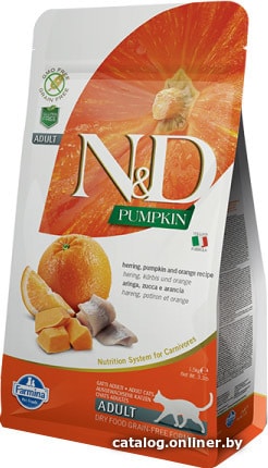 

Сухой корм для кошек Farmina N&D Pumpkin Grain Free Herring & Orange 1.5 кг