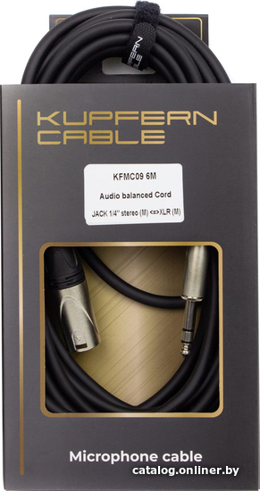 

Кабель Kupfern KFMC096M 6.3 мм - XLR (6 м, черный)