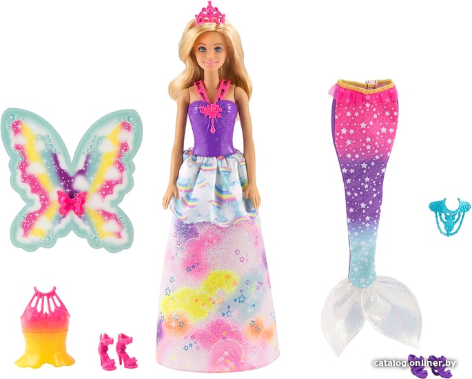 

Кукла Barbie Dreamtopia Doll with 3 Fairytale Costumes FJD08