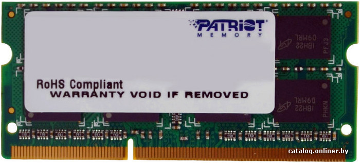 

Оперативная память Patriot Signature 8GB DDR3 SO-DIMM PC3-10600 (PSD38G13332S)
