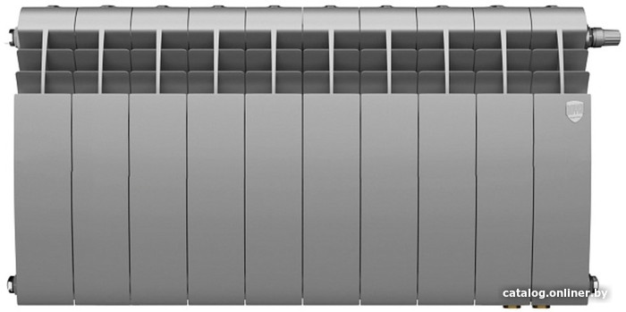 

Биметаллический радиатор Royal Thermo BiLiner 350 Silver Satin VDR (10 секций)