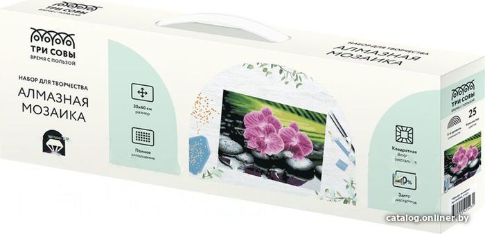 

Алмазная мозаика Три совы Орхидеи на камнях АМ3040_47523