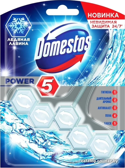 

Средство для унитаза Domestos Power 5 Ледяная лавина 55 г