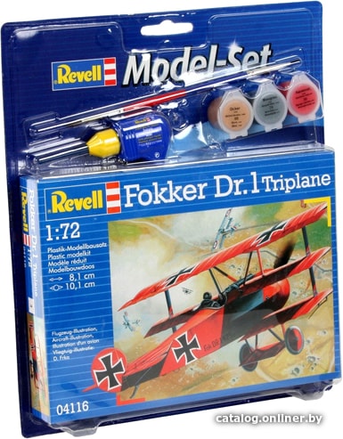

Сборная модель Revell 64116 Подарочный набор Немецкий самолет Fokker Dr.1 Triplane