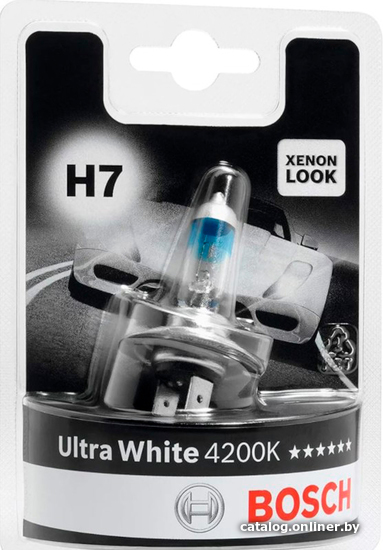 

Галогенная лампа Bosch H7 12V-55W PX26d Ultra White 4200K 1987301090