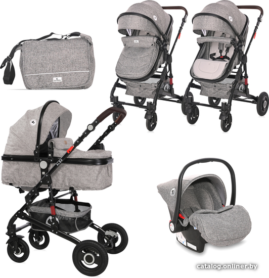 

Универсальная коляска Lorelli Alba Premium Set 2021 (3 в 1, steel grey)