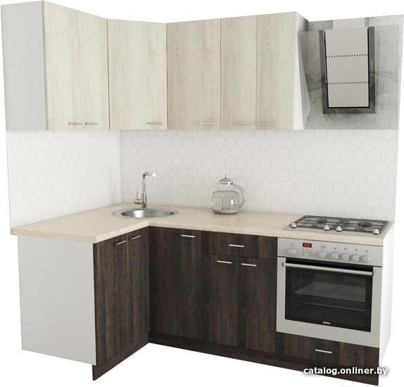 

Готовая кухня Хоум Лайн Луиза Люкс 1200x2100 угловой (венге мали/сосна касцина)