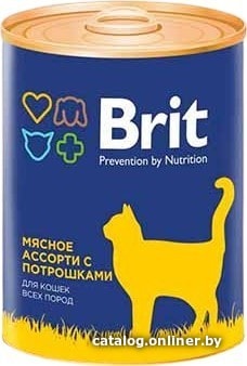 

Консервированный корм для кошек Brit Premium Beef and Offal Medley 340 г