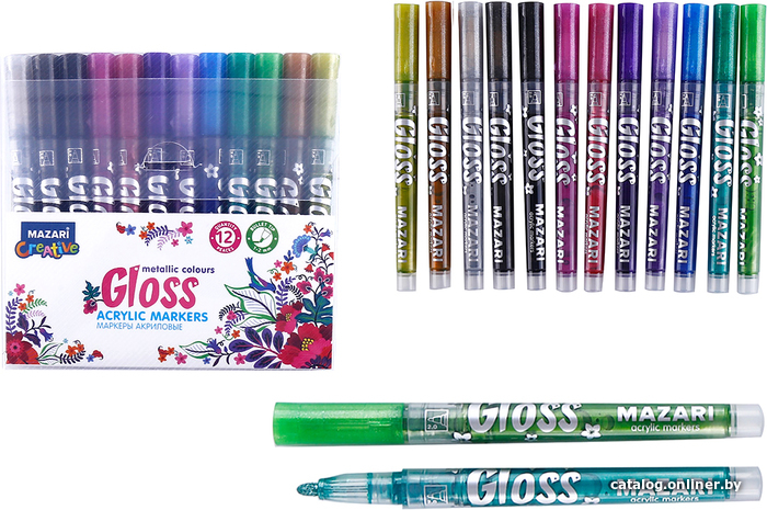 

Маркер художественный Mazari Gloss M-15076-12 (12 шт)